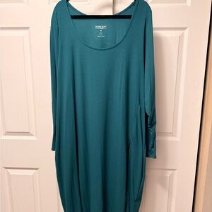 torrid Teal Long Sleeve Scoop Neck Dress